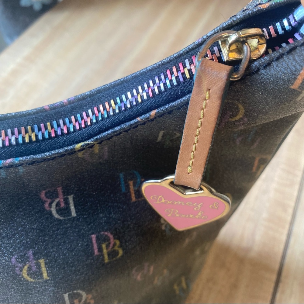DOONEY & BOURKE Mini Bucket Shoulder Bag Rainbow Monogram Vintage Handbag Heart - Picture 10 of 12